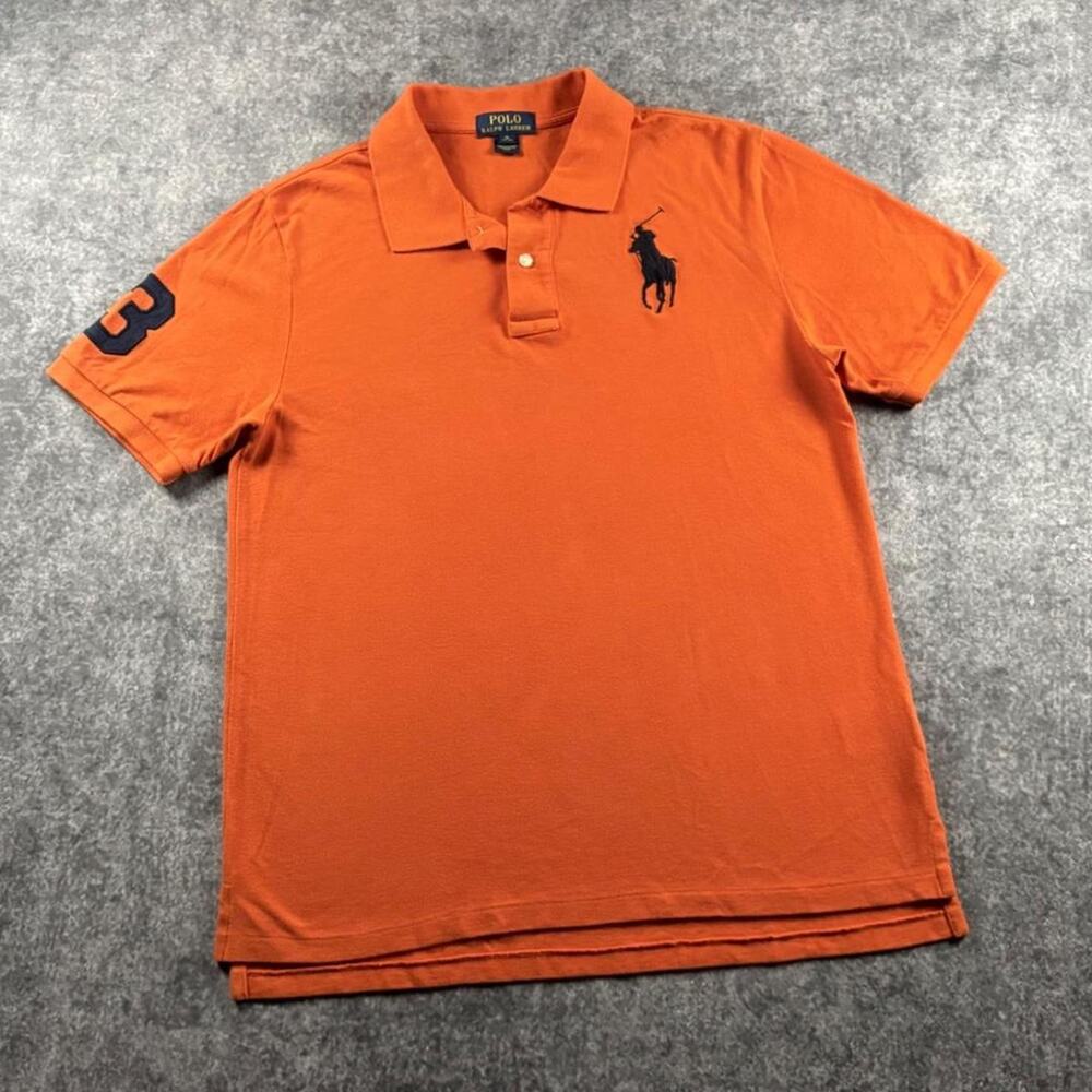 Polo Ralph Lauren Boys XL 18-20 Orange Big Pony Polo Shirt Men’s S-M Fit